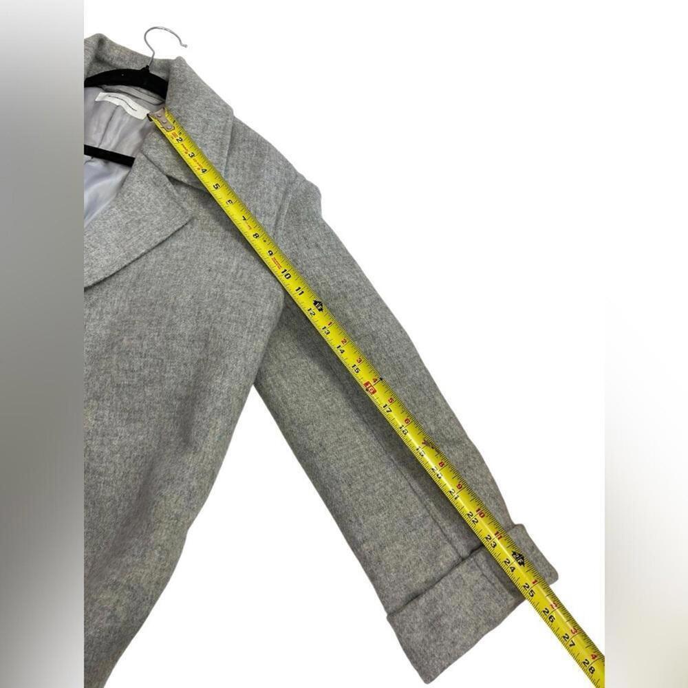 Blossom H Company l Light Gray Open Front Long Wool Coat Large - Picture 6 of 9